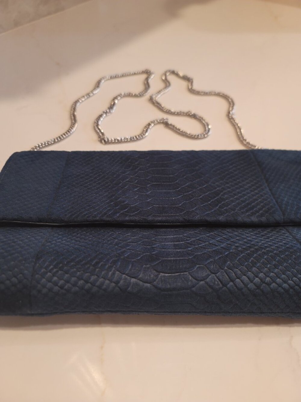 Urban Expressions Teal Snake Texture Ultrasuede Clutch Crossbody